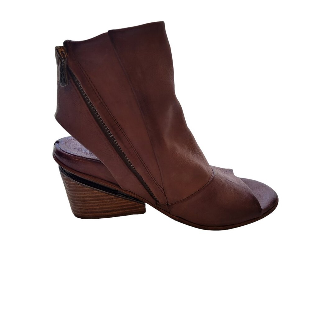 A.S.98 Mauve Open Toe Booties Size 37 - image 7